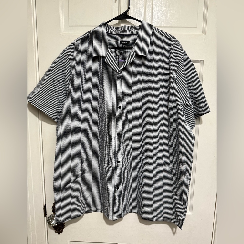 NEW MENS Stripe Express Button Down Shirt Size‎ XXL